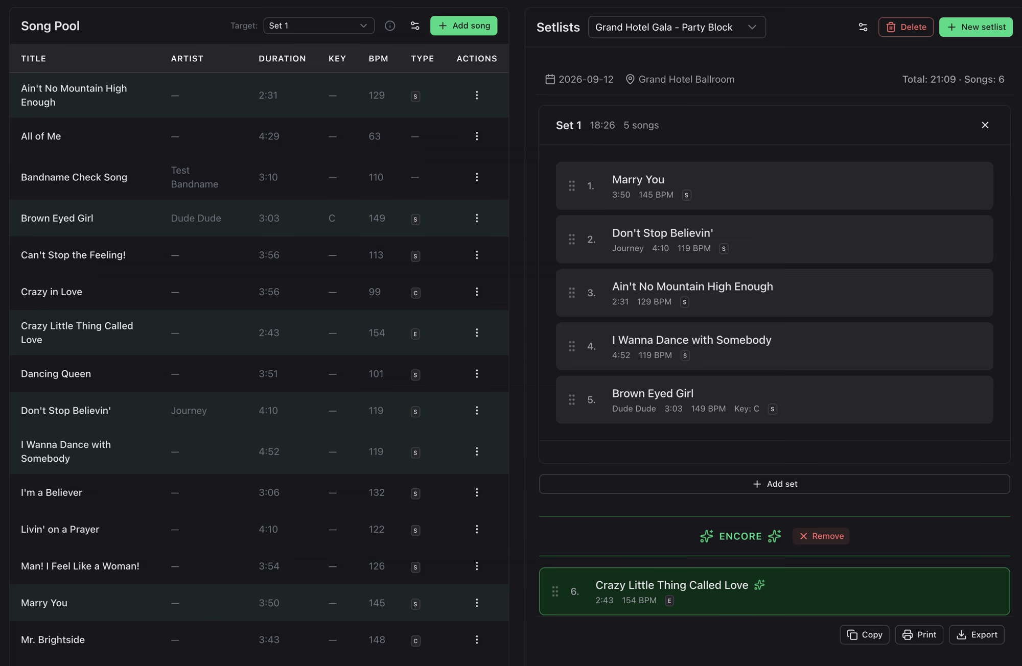Build your song pool